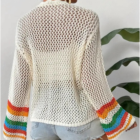 Crochet Open Front Cardigan - Picture 2 of 4